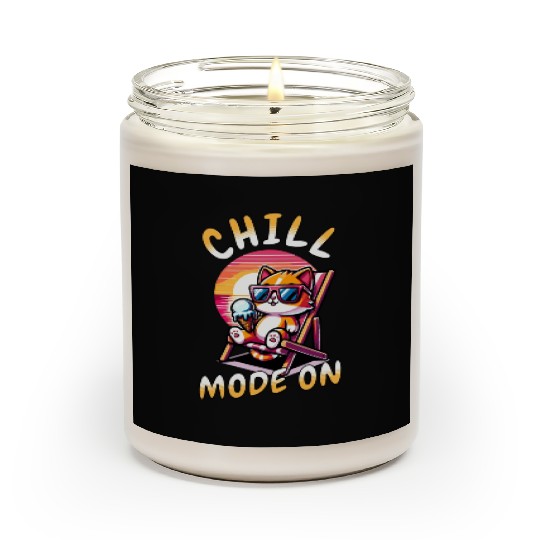 Cool Chill Cat Summer Fan Mode On Scented Candles