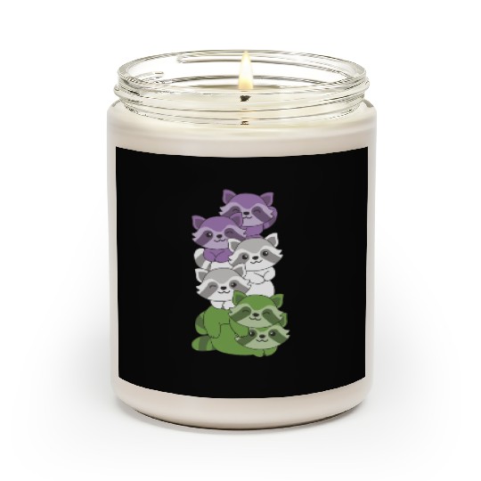 Genderqueer Flag Pride Lgbtq Cute Raccoon Scented Candles
