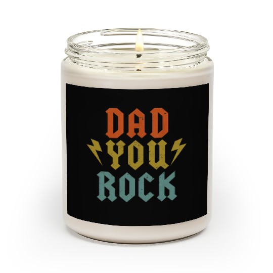 Fathers Day Funny Dad You Rock Guitar Vintage Scented Candles
