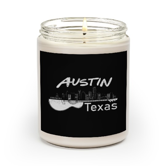 Austin Texas Souvenir Guitar Music Lover Scented Candles