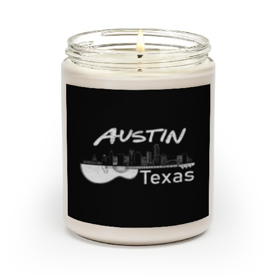Austin Texas Souvenir Guitar Music Lover Scented Candles
