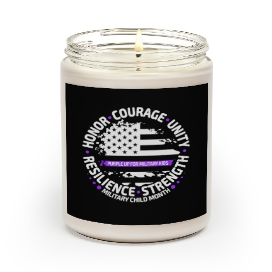 Purple Up for Military Kid Us Flag Cool Military Scented Candles