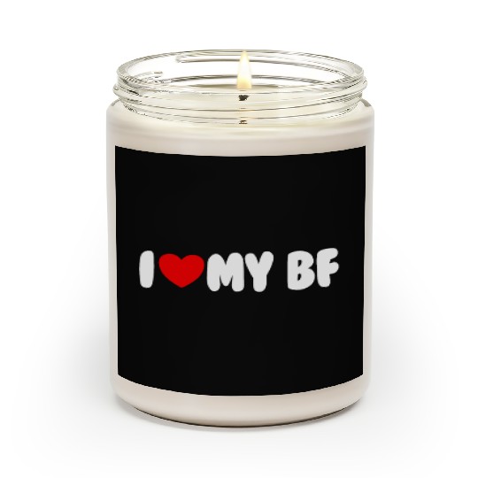 I Love My BF Red Heart Matching Couple Boyfriend Scented Candles