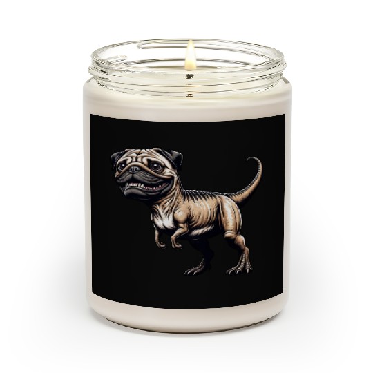 T-Rex & Pug Hybrid Cartoon Fun Scented Candles
