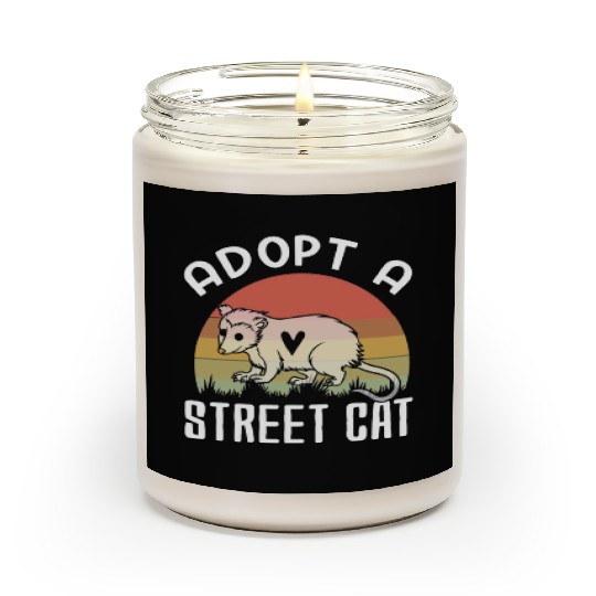 Adopt A Street Cat Funny Opossum Vintage Scented Candles