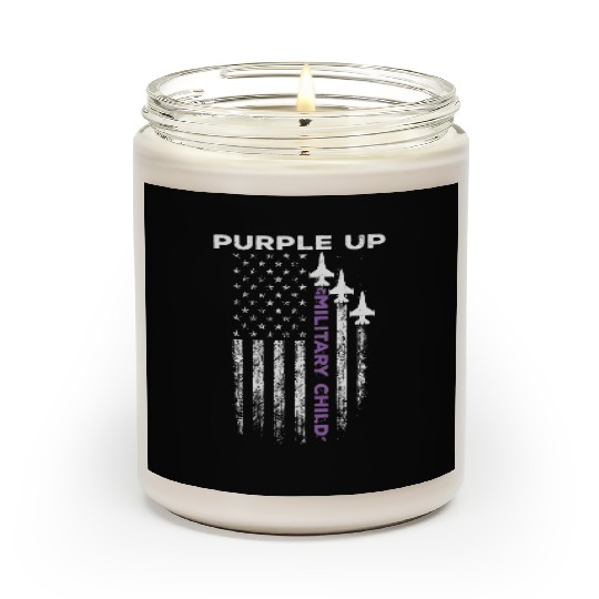 Purple Up For Military Kids Force US Flag Scented Candles