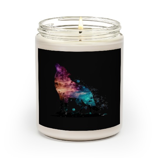 Wolf Print, Cosmic Wolves, Animal Print, Cosmos Scented Candles