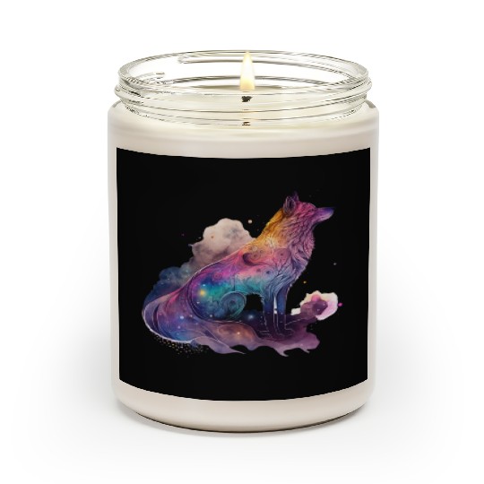 Wolf Print, Cosmic Wolves, Animal Print, Cosmos Scented Candles