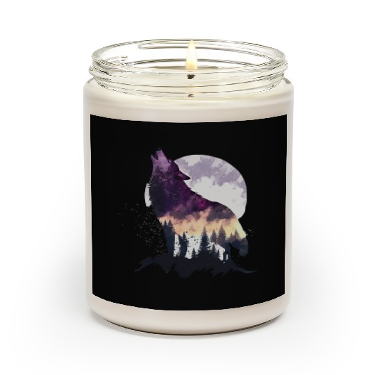 Wolf Print, Cosmic Wolves, Animal Print, Cosmos Scented Candles