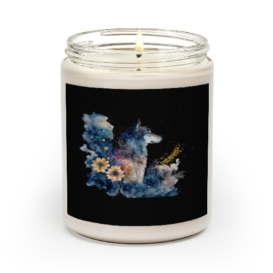 Wolf Print, Cosmic Wolves, Animal Print, Cosmos Scented Candles