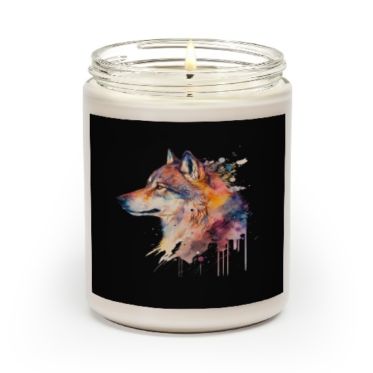 Wolf Print, Cosmic Wolves, Animal Print, Cosmos Scented Candles