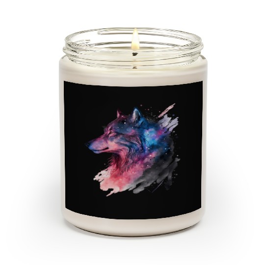 Wolf Print, Cosmic Wolves, Animal Print, Cosmos Scented Candles