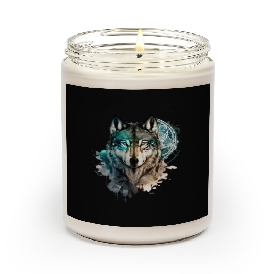 Wolf Print, Cosmic Wolves, Animal Print, Cosmos Scented Candles