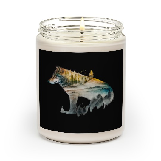 Wolf Print, Cosmic Wolves, Animal Print, Cosmos Scented Candles