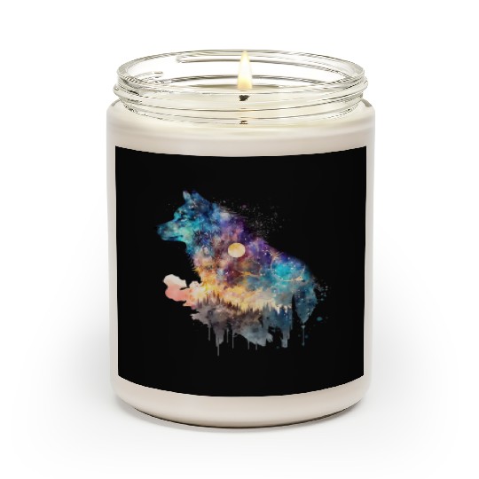 Wolf Print, Cosmic Wolves, Animal Print, Cosmos Scented Candles