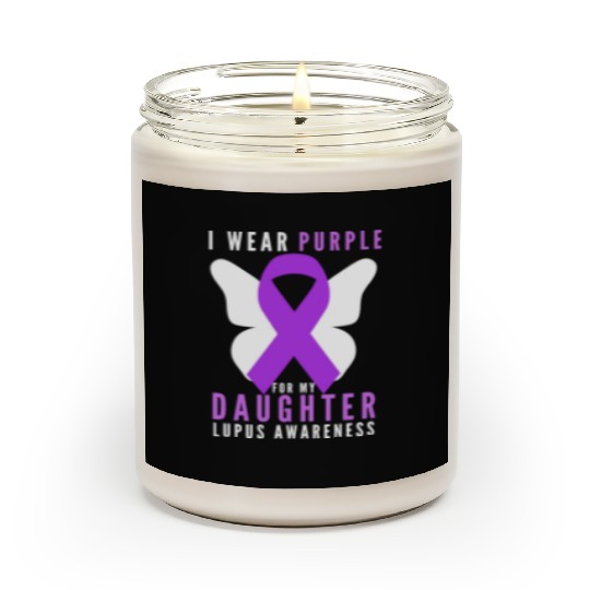 I wear purple for my daughter lupus awareness Scented Candles