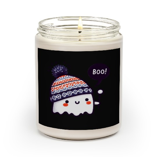 Ghostly Surprise with Knitted Hat Scented Candles