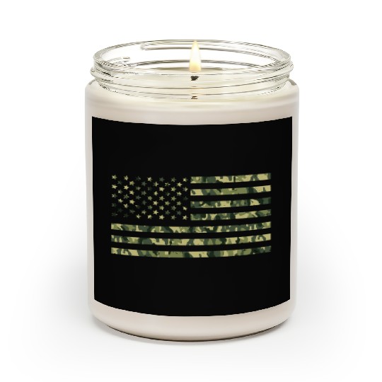 Camo American Flag USA Camouflage Men Boys Women Scented Candles