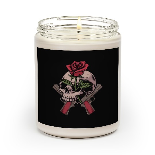 Skeleton Roses Guitar Skull Roses Guns Scented Candles