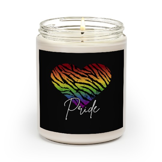 LGBTQ+Pride Rainbow heart-pattern tiger leather Scented Candles