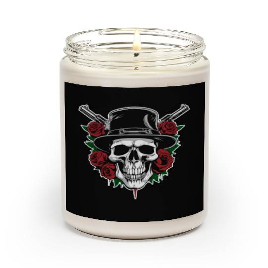 Skeleton Roses Guitar Guns Skull Roses Scented Candles