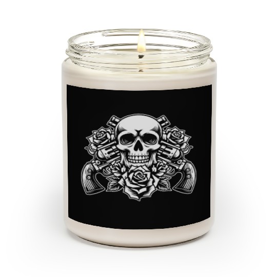 Skeleton Roses Guitar Guns Skull Roses Scented Candles