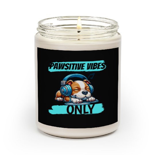 Pawsitive vibes only pitbull Scented Candles