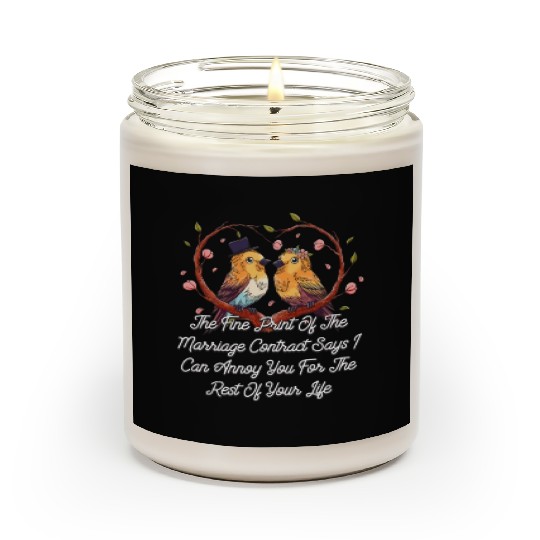 Print of the Marriage Contract Wedding Funny Scented Candles