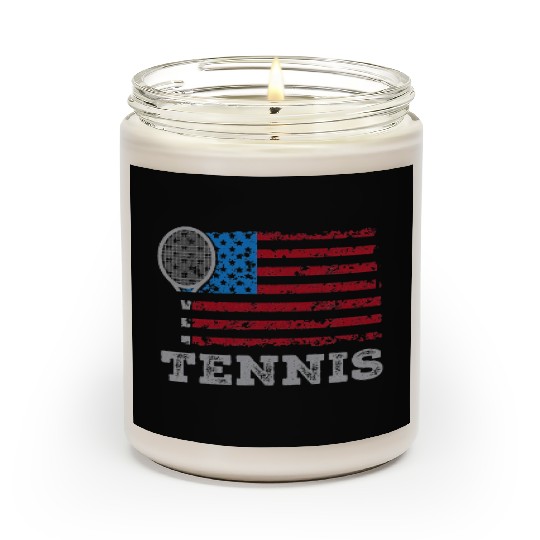 USA Flag Tennis Mens Womens US Tennis Lover Scented Candles