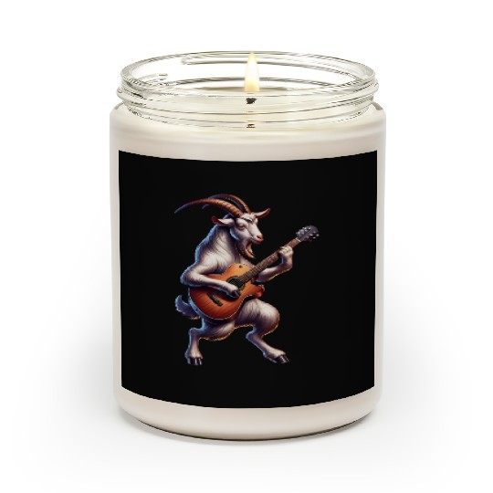Cool Goat Guitarist E-Guitar Design Scented Candles