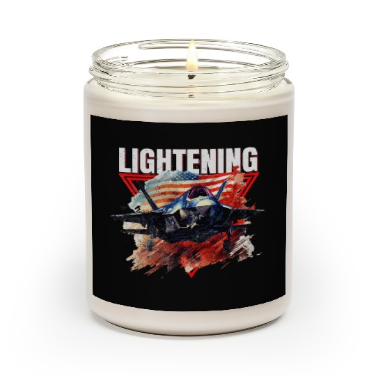 F35 Lightning Fighter Jet Plane Veteran Military Scented Candles