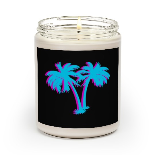 Tropical and Aesthetic Beach Vaporwave Palm Tree Scented Candles