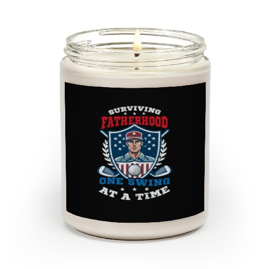 4th Of July Golf Surviving Fatherhood Swing Scented Candles