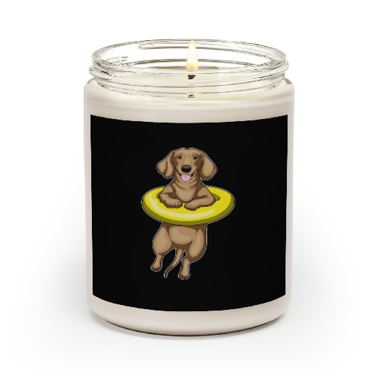 Dachshund Swimming Swim ring Scented Candles