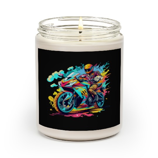 Legend cross motocycle Biker Road Trip Scented Candles