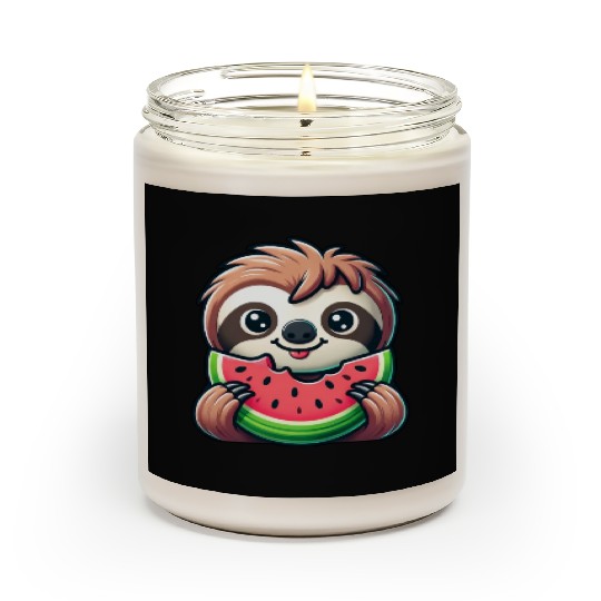 Sloth Summer Fruit Melon Scented Candles