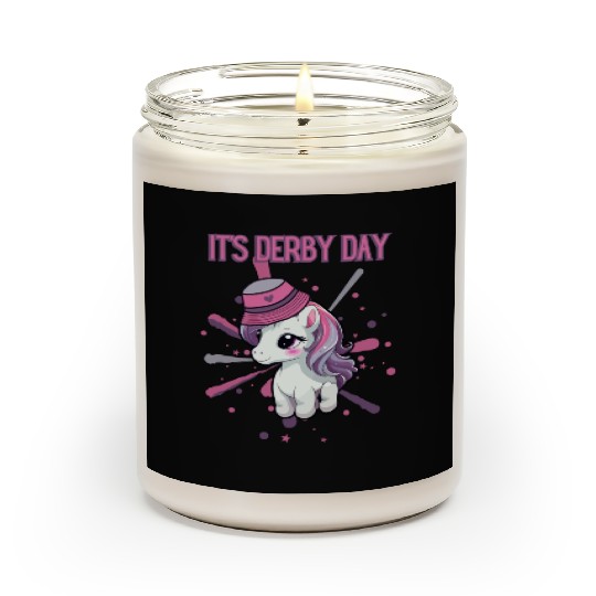 It's Derby Day Cute Horse Unicorne Hat Scented Candles