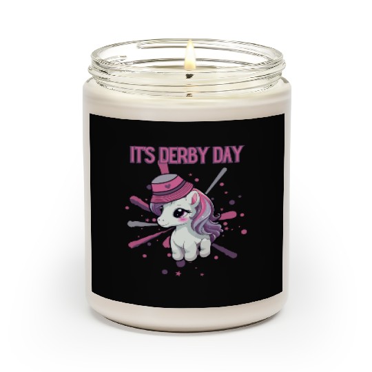It's Derby Day Cute Horse Unicorne Hat Scented Candles