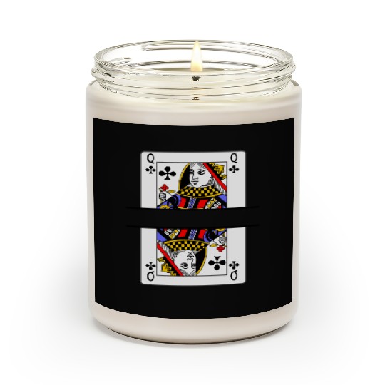 Playing card queen of clubs with banner space Scented Candles