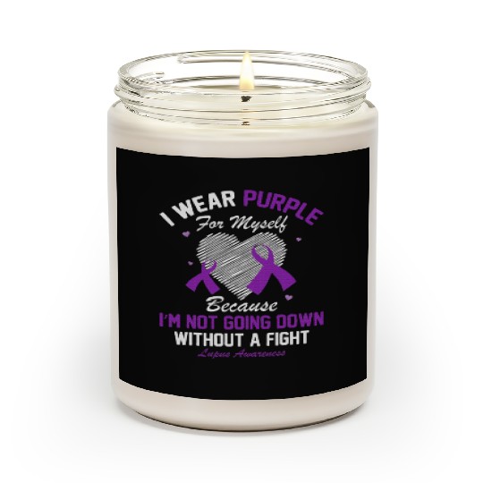 I Wear Purple For Myself Lupus Awareness Heart Scented Candles