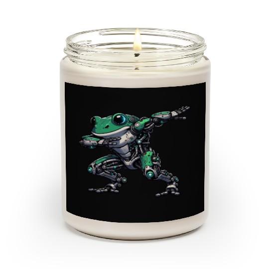 Cool Robot Frog Dabbing Mech Cyborg Scented Candles