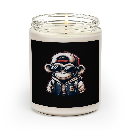 Scented Candles Funny of a monkey dressed as rap