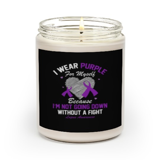 I Wear Purple For Myself Lupus Awareness Heart Scented Candles