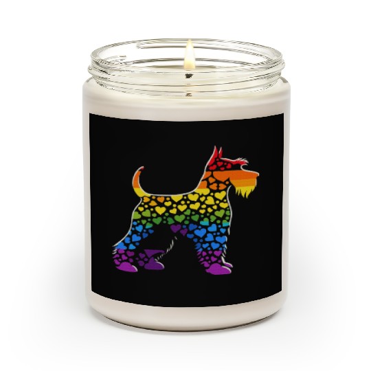 Miniature Schnauzer Rainbow LGBT Gay Pride Lesbian Scented Candles
