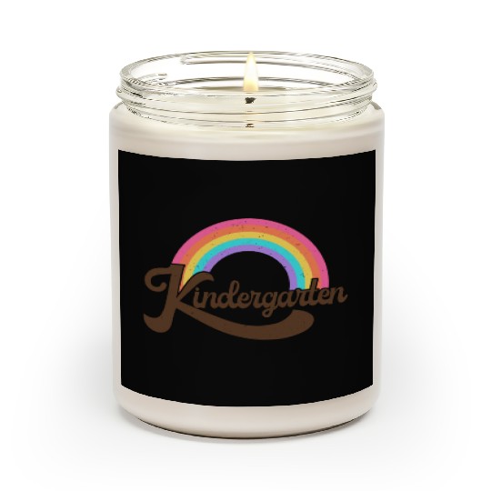 Kindergarten Retro Vintage Rainbow Teacher Appreci Scented Candles