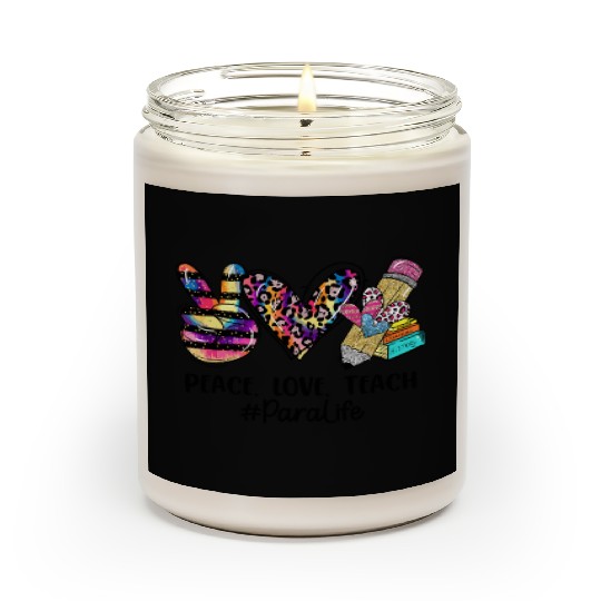 Leopard Peace Love Teach Para Life Back to School Scented Candles