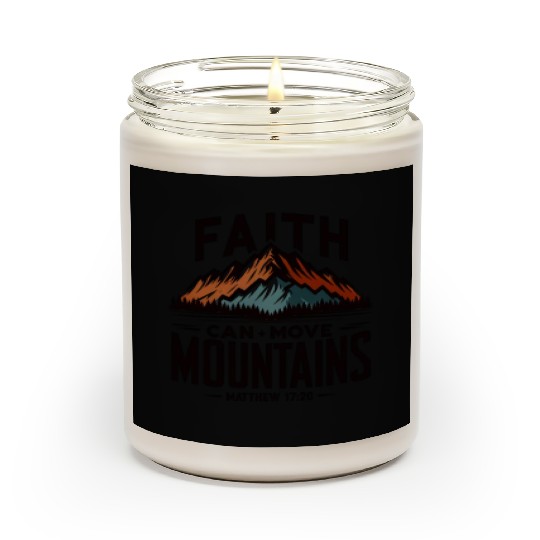 Faith Can Move Mountains Matthew 17:20 Retro Scented Candles