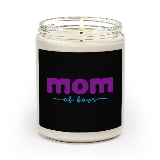 Mom of Boys in Teal and Purple Scented Candles