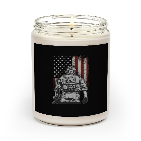 US Army with USA Flag Scented Candles