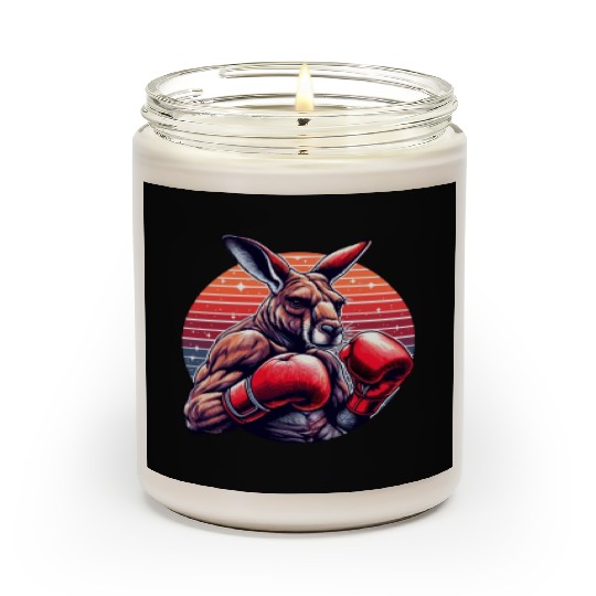 Funny Kickboxing Or Boxing Humor Sport Kangaroo Scented Candles